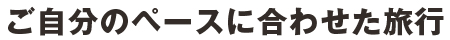 ご自分のペースに合わせた旅行